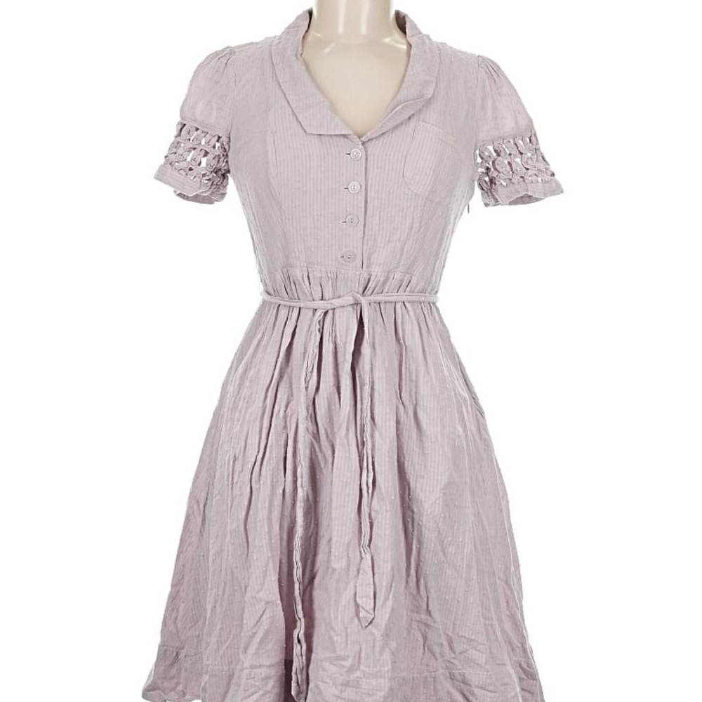 Anthropologie Elegant Lilac Button-Up Dress